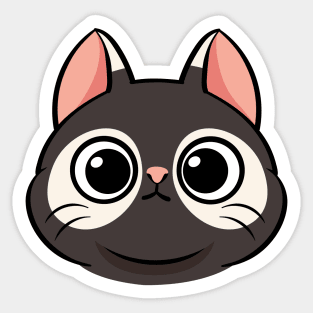 Cartoon cute cat face Sticker